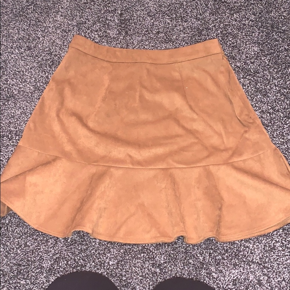 Brown suede skirt